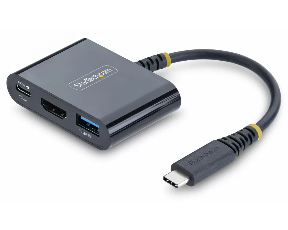 StarTech.com 168B-USBC-MULTIPORT laptop dock/port replicator Kabelgebunden USB 3.2 Gen 1 (3.1 Gen 1) Type-C Schwarz