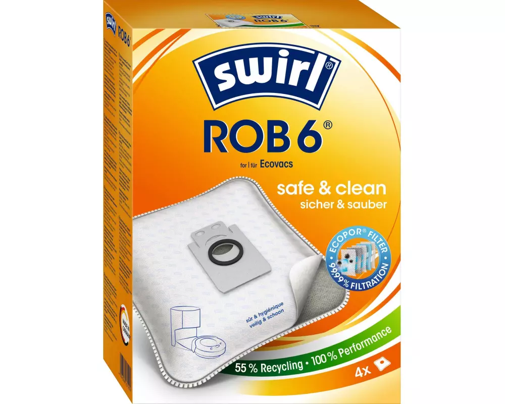 Swirl Staubfilterbeutel ROB 6 4 Stück