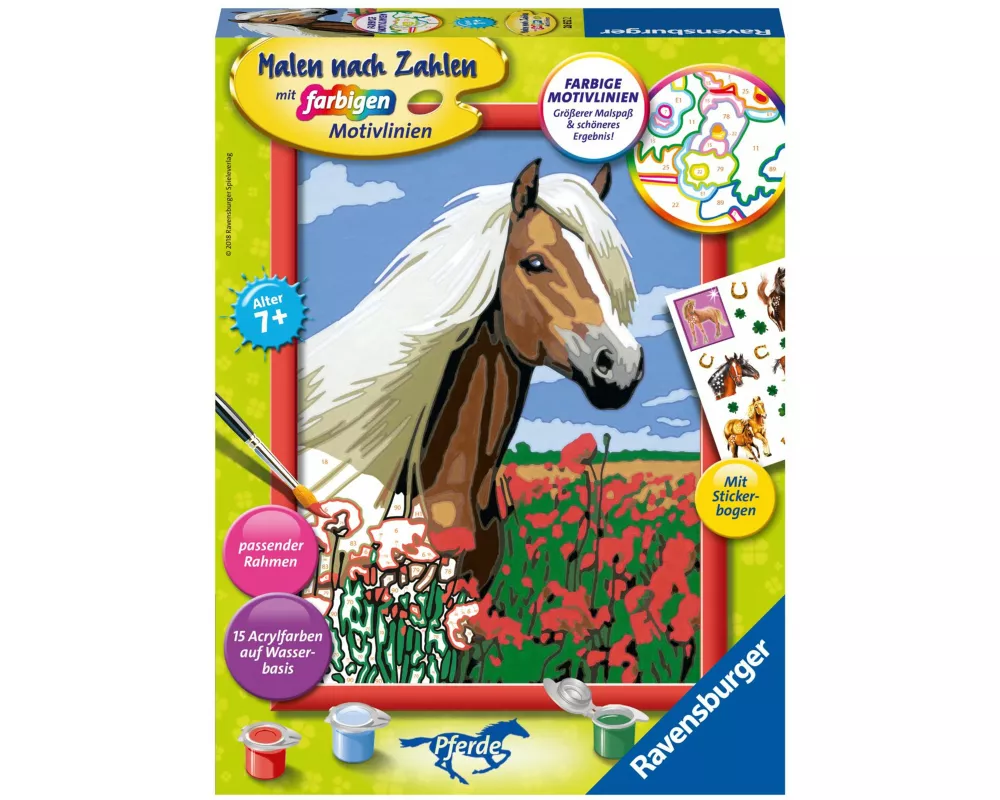 CreArt, Malen nach Zahlen Kinder - Haflinger