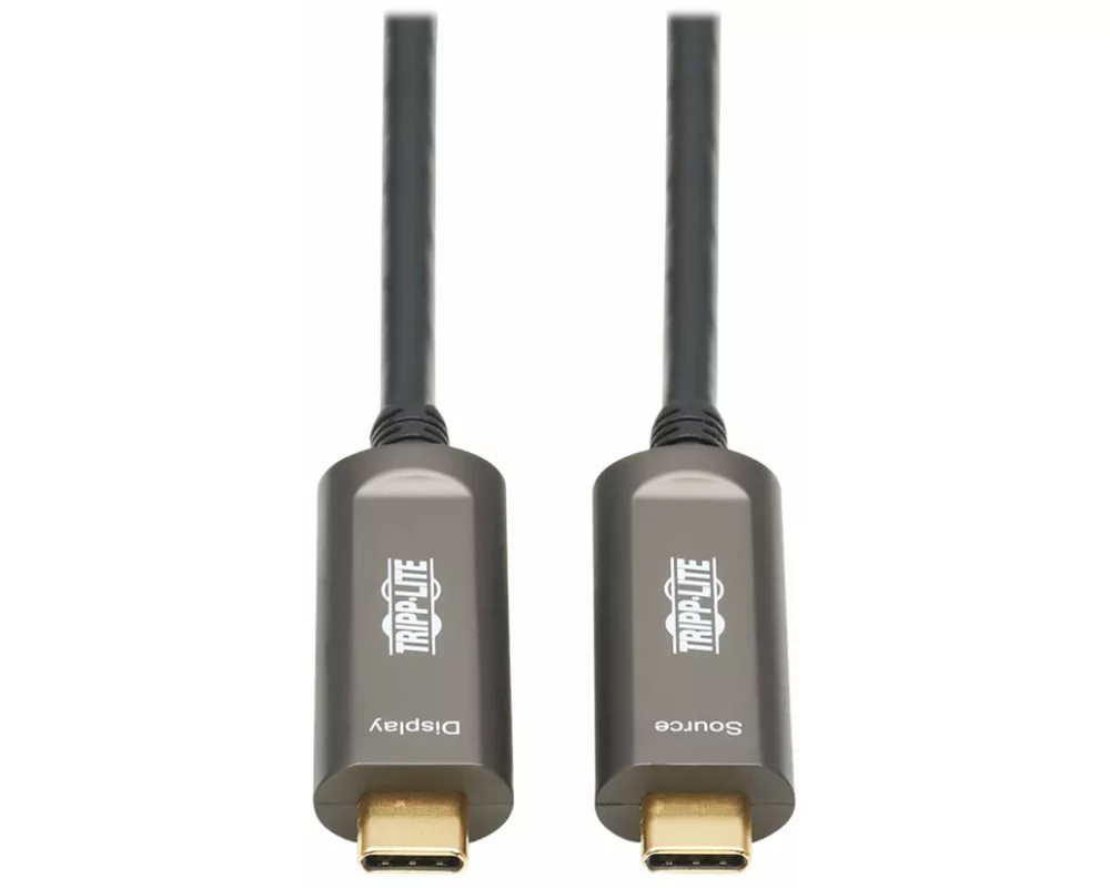EATON TRIPPLITE USB-C, to, USB-C, Plenum-Rated, Fiber, Active, Optical, Cable, AOC, 4K, 60, Hz, HDR, 4:4:4, M/M, Black, 10m
