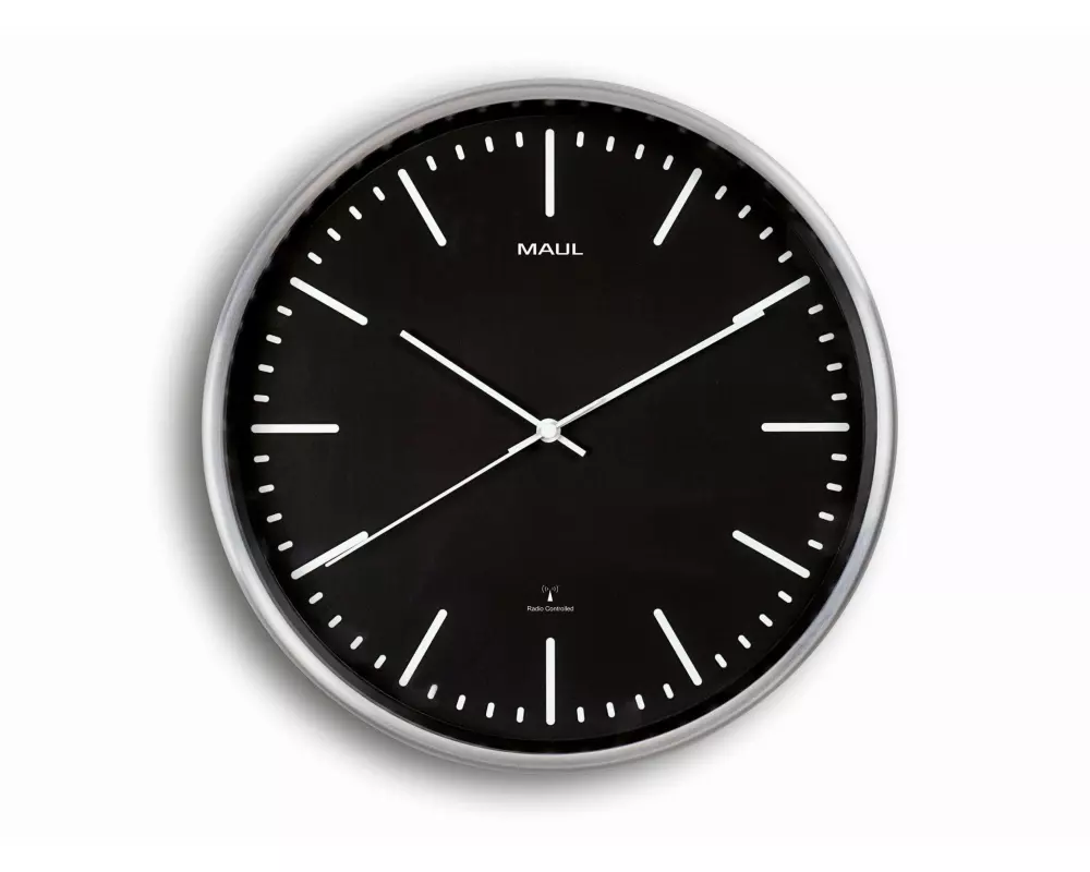 Maul Wanduhr MAULfly Ø 30 cm Schwarz/Silber