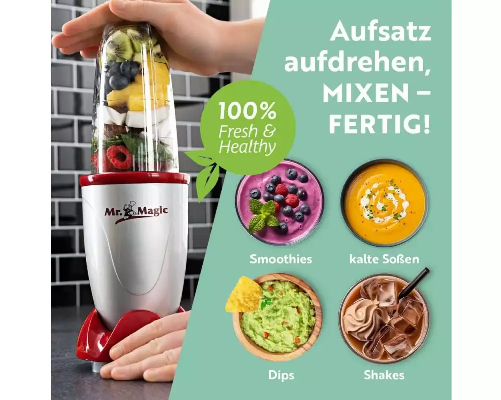 GOURMETmaxx Smoothie Maker Mr. Magic Rot/Silber