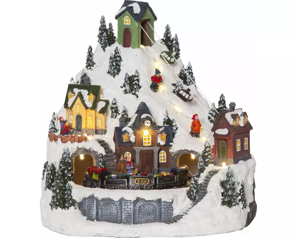 Star Trading LED-Figur Landschaft Alpville, 24.5 x 23.5 cm, Mehrfarbig