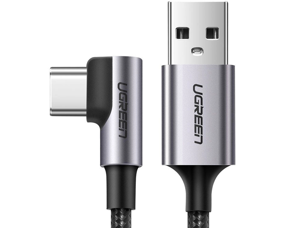 UGREEN USB-A to USB-C Cable 2m 50942 Right Angle, Space Gray