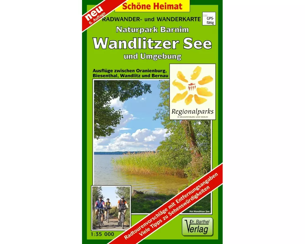 Naturpark Barnim, Wandlitzsee und Umgebung 1 : 35 000. Radwander- und Wanderkarte