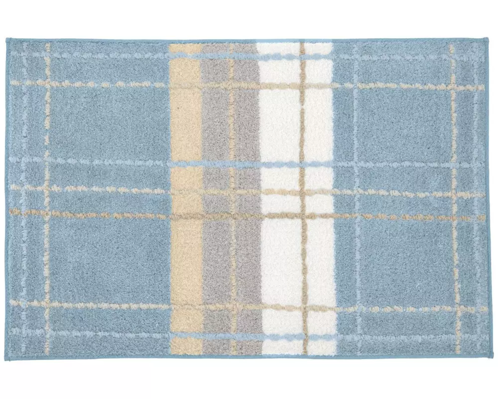 Kleine Wolke Badteppich Kara 60 x 90 cm, Stahlblau/Weiss