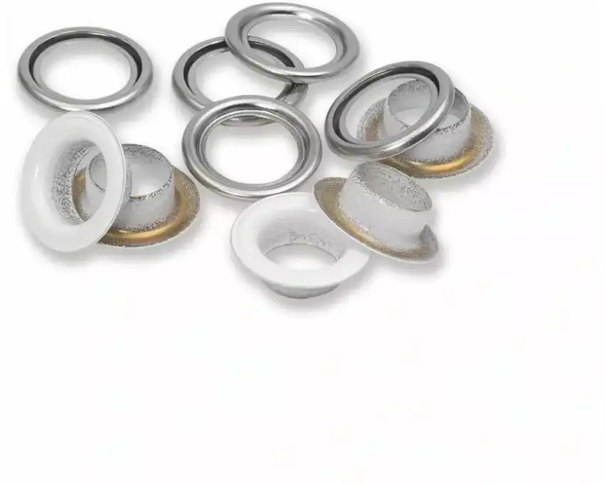 Prym Ösen + Scheiben 14 mm, Weiss-Silber