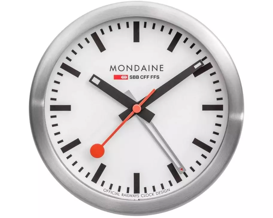 Mondaine Klassischer Wecker Quartz Ø 12.5 cm, Silber/Weiss