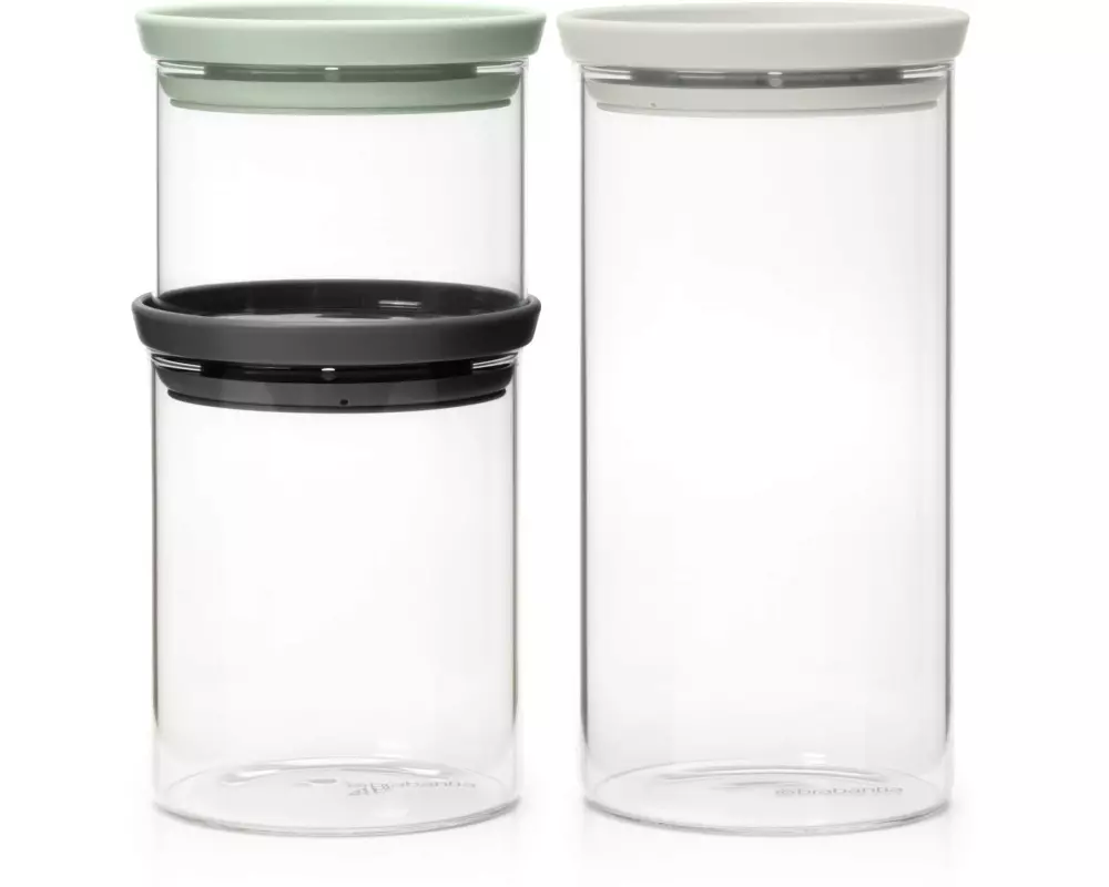 Brabantia Vorratsdose 3er Set 0.3/0.6/1.1 l, Transparent