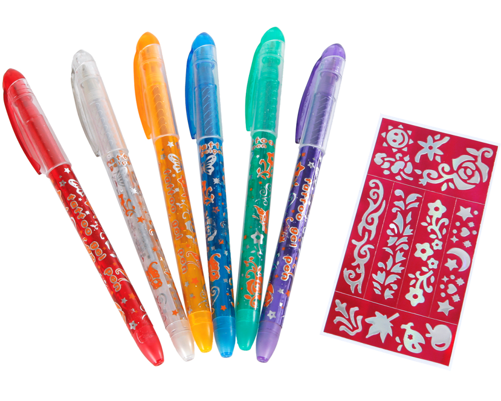 ROOST Glitzer-Tattoostifte 590221 Glamour 6 Stück