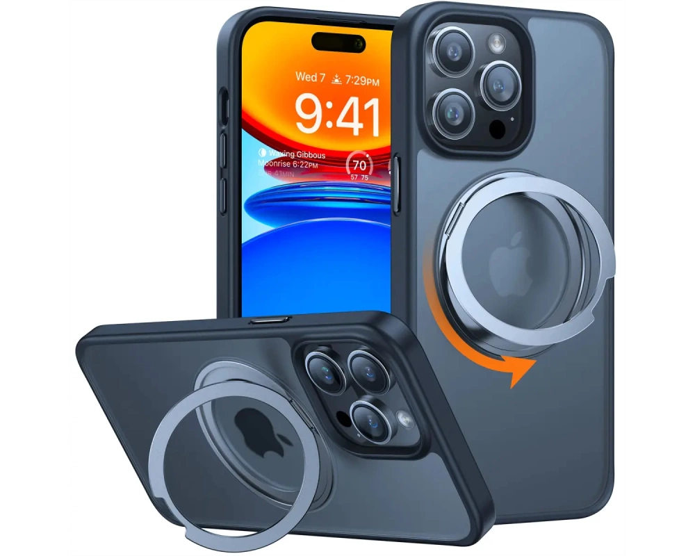 Torras UPRO Ostand Pro Schutzhülle, iPhone 14 Pro, MagSafe, schwarz