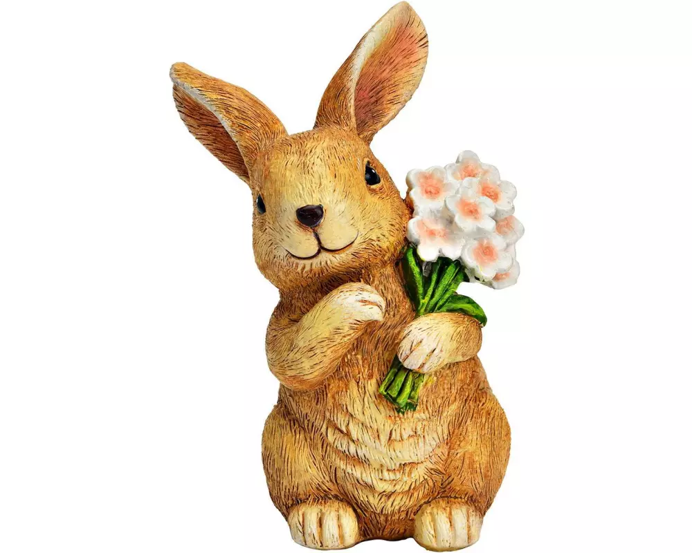 G. Wurm Aufsteller Hase mit Blumenstrauss 9 x 13 x 7 cm