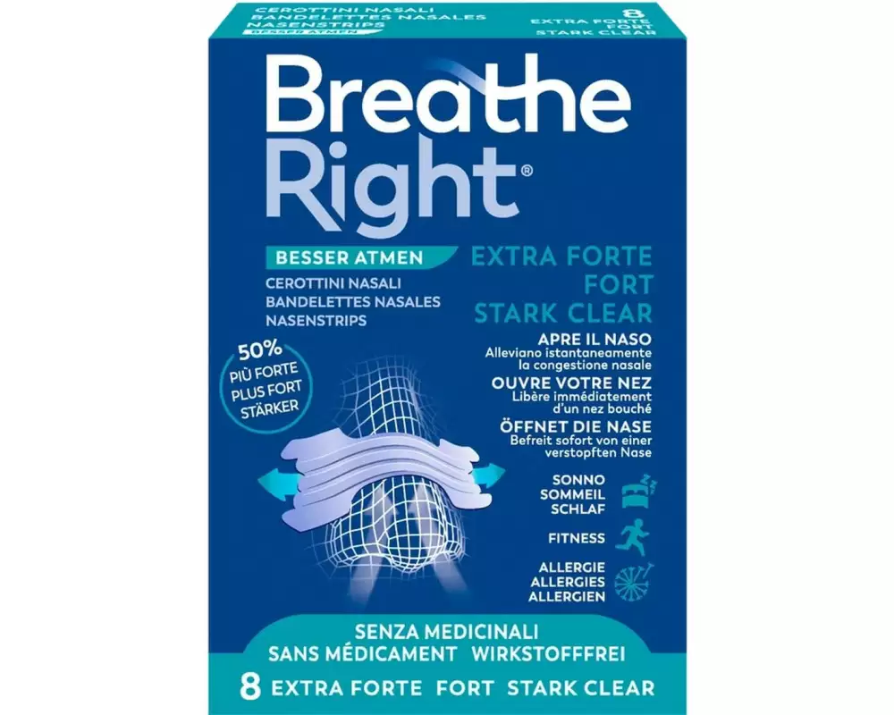 Breathe Right Nasenpflaster Extra Clear 8 Stück