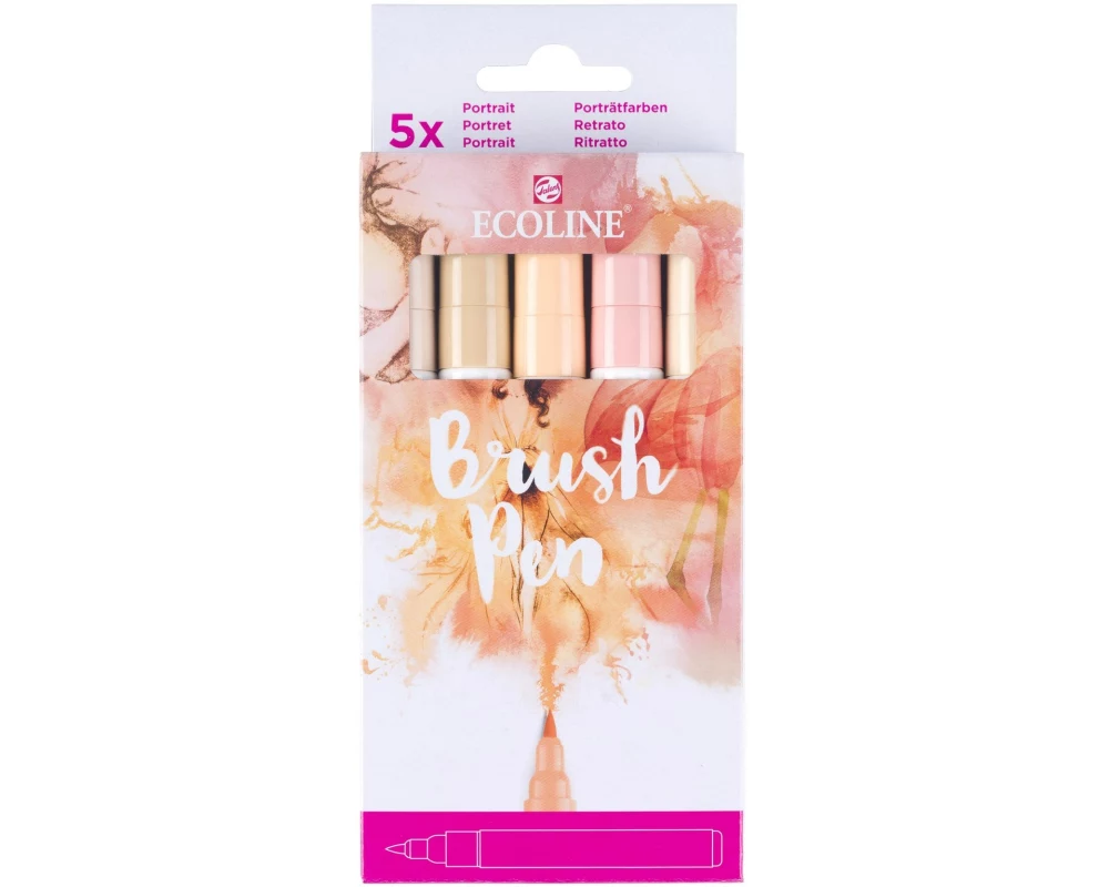 Talens Brushpen Ecoline 5er Set, Rosa