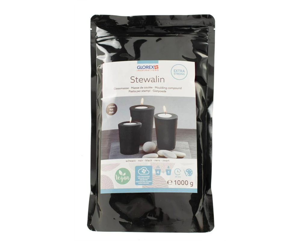 Glorex Giessmasse Stewalin Schwarz, 1 kg