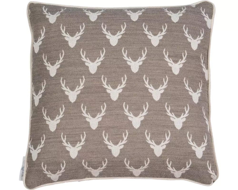 Casa Leon Kissenhülle Hirschkopf 45 x 45 cm, Taupe