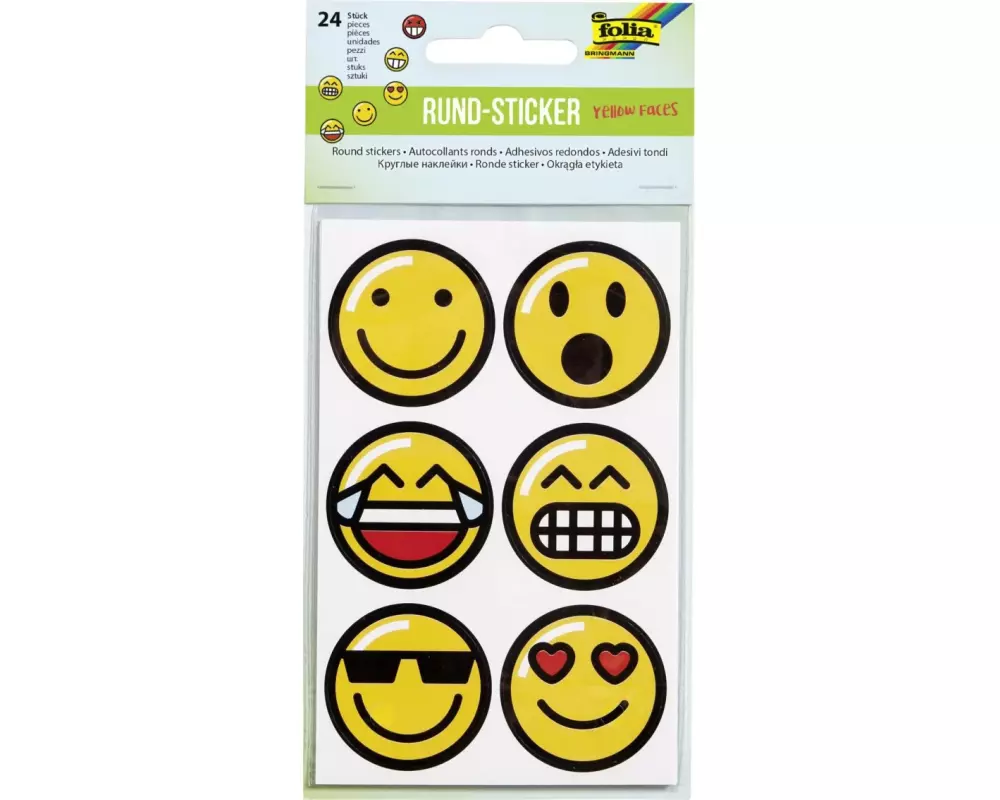 Folia Motivsticker Emojis 4 Blatt