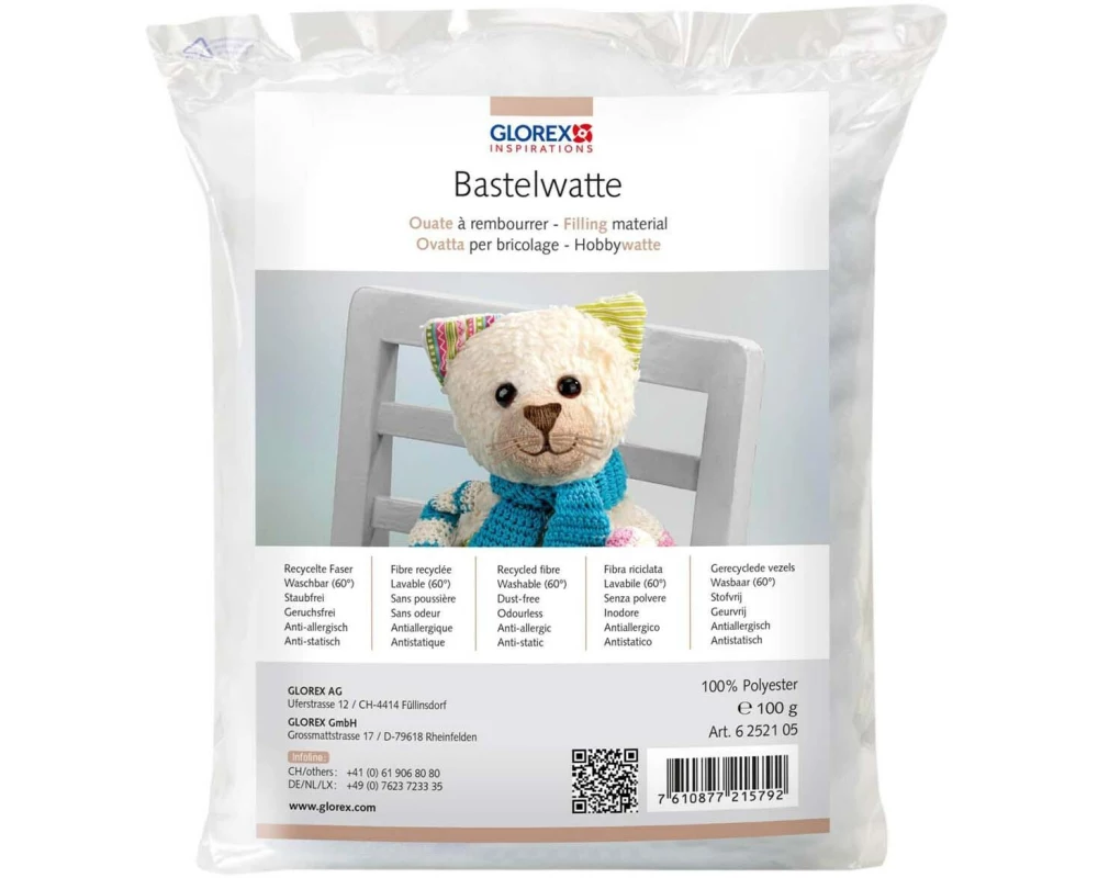Glorex Bastelwatte Weiss, 100g