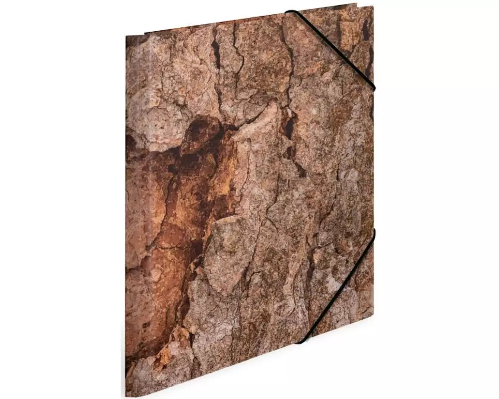 HERMA Gummibandmappe Wood Dunkelbraun