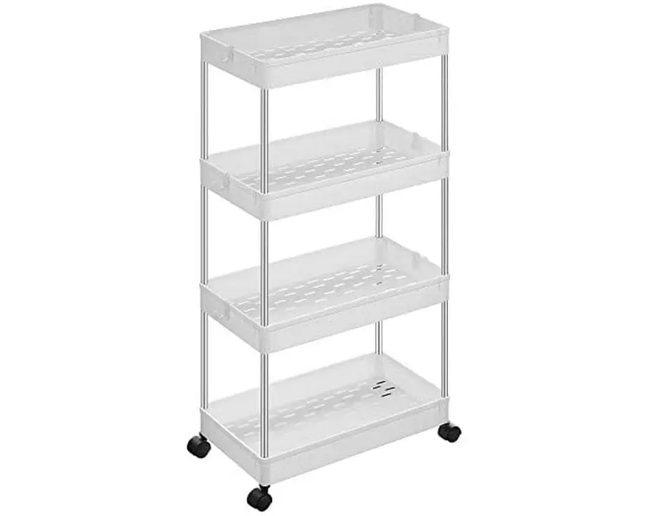 Songmics Nischenwagen mit 4 Ablagen 40 x 86 x 22 cm, Weiss