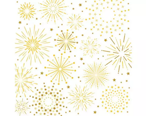 Braun + Company Weihnachtsservietten Firework white Beige, 20 Stück
