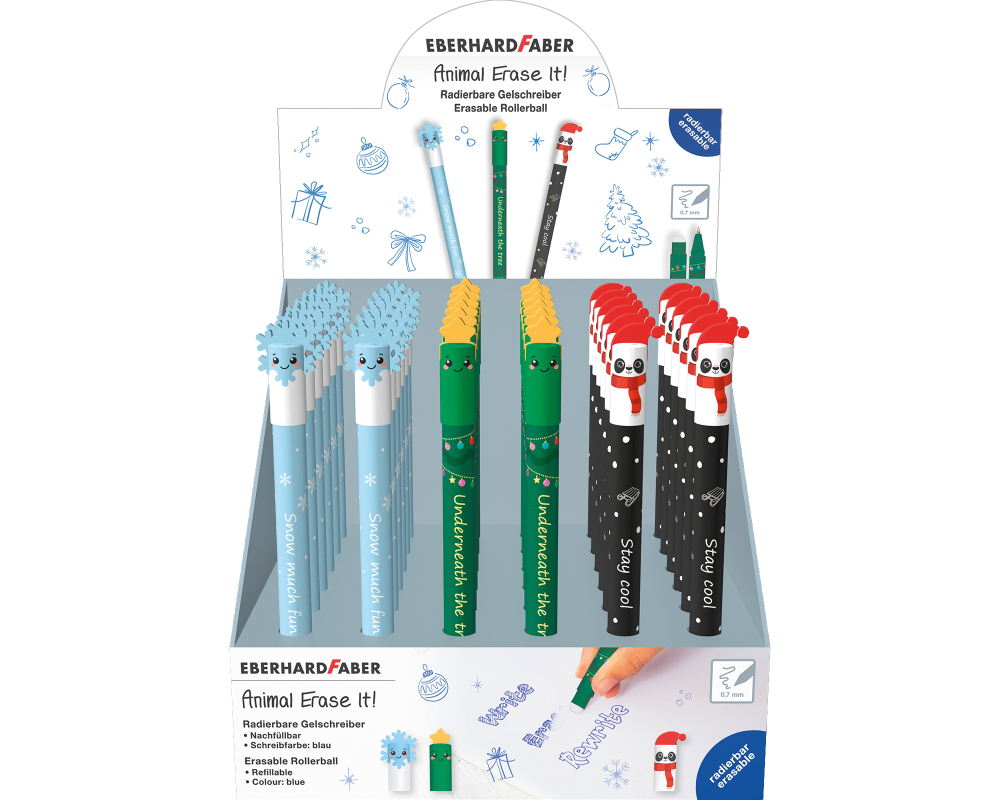 EBERHARD FABER Gelschreiber Erase It Display 560196 Winter Edition 36 Stück