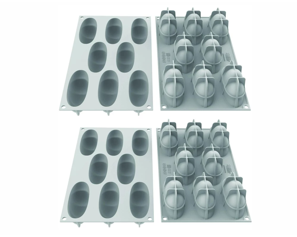 Silikomart Schokoladenform Silikonform Blütenblatt Oval, 2 Stück