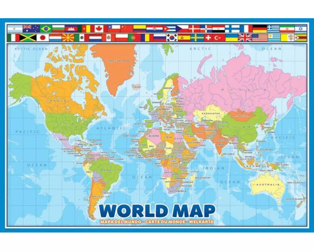 Kinder Puzzle 100 Teile - World Map