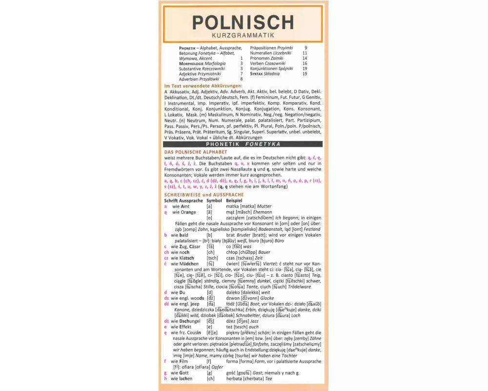 Leporello: Polnisch Kurzgrammatik – Die komplette Grammatik im Überblick
