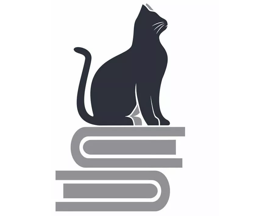 Postkarten Schwarze Bücherkatze (VE10)