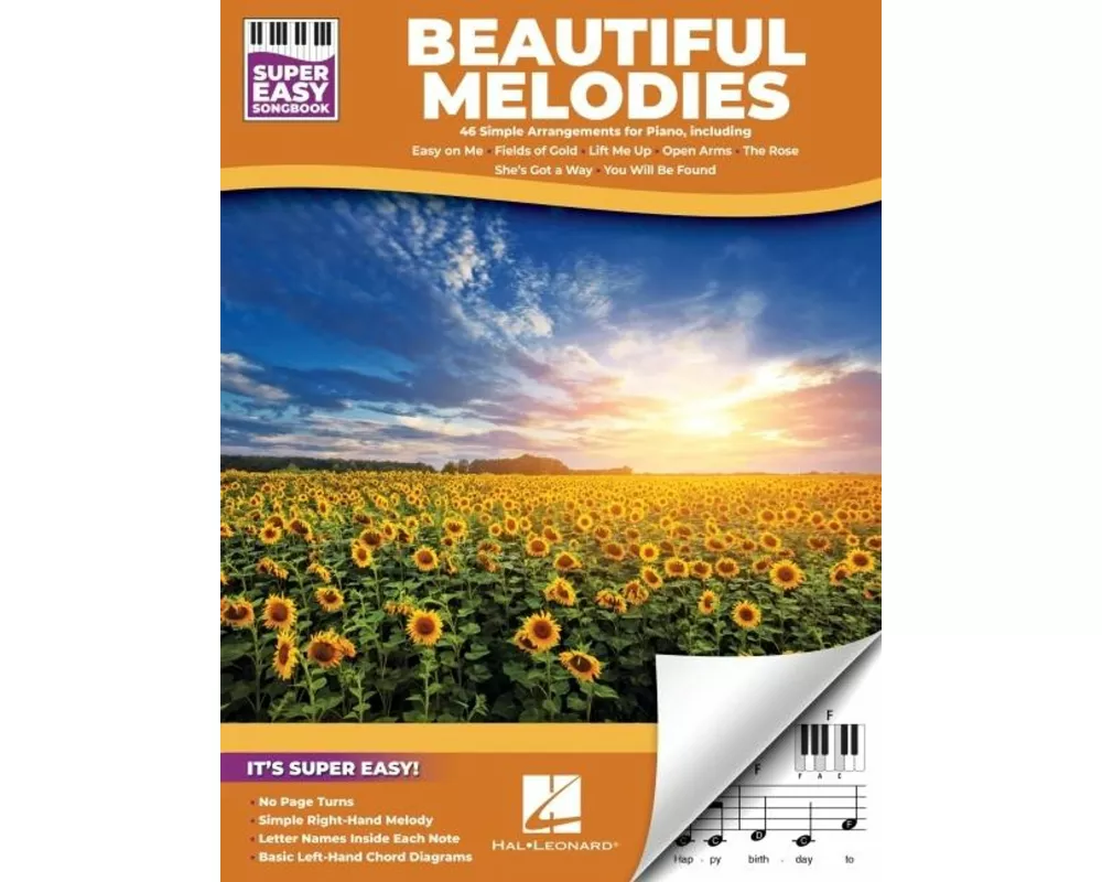 Beautiful Melodies - Super Easy Songbook: 46 Simple Arrangements for Piano Including Easy on Me, Fields of Gold, What Was I Made For, and More