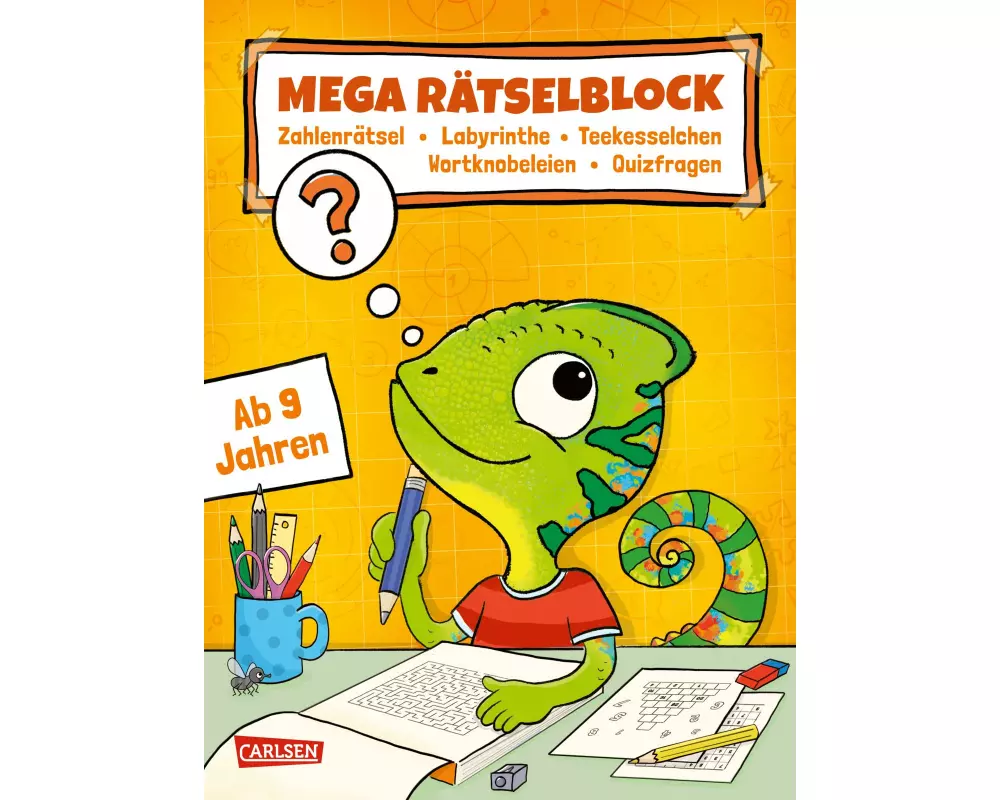 Rätseln für Kinder ab 8: Mega Rätselblock - Zahlenrätsel, Labyrinthe, Teekesselchen, Wortknobeleien, Quizfragen