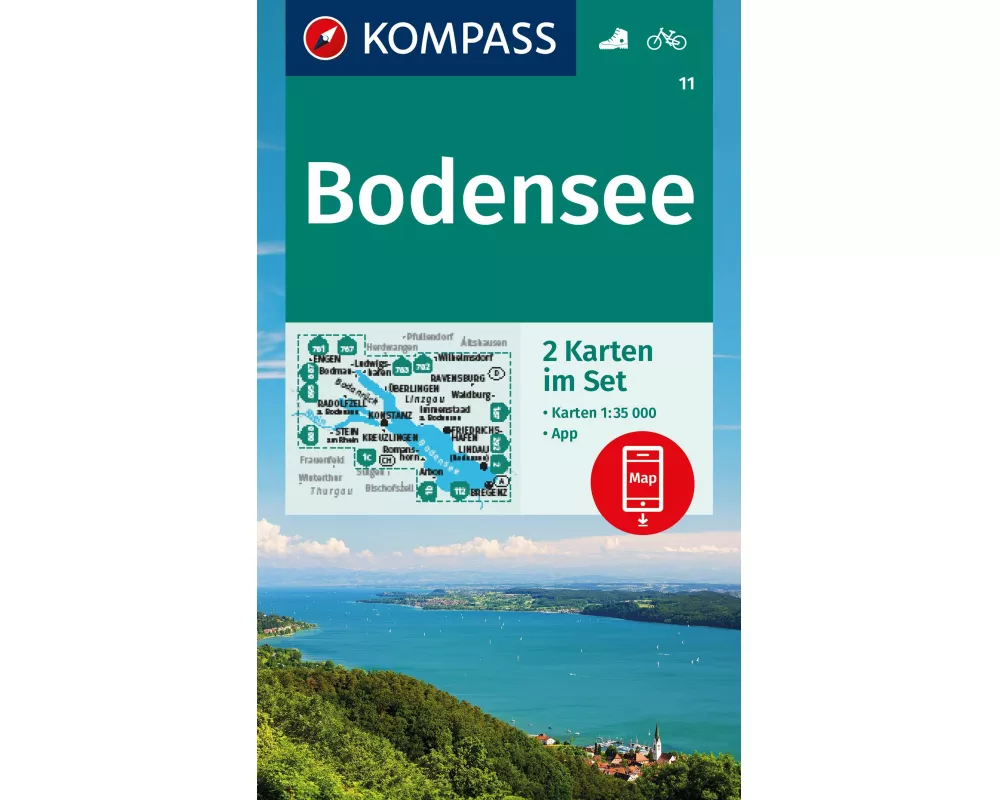 KOMPASS Wanderkarten-Set 11 Bodensee (2 Karten) 1:35.000