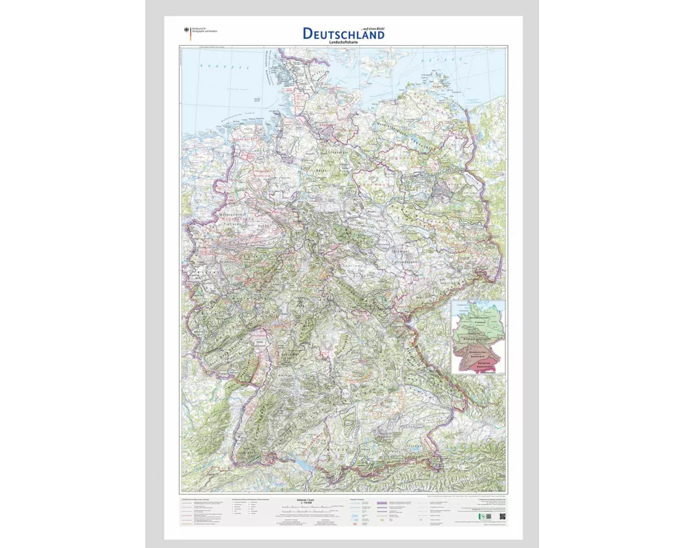 Deutschland auf einen Blick! Landschaftskarte 1:750 000