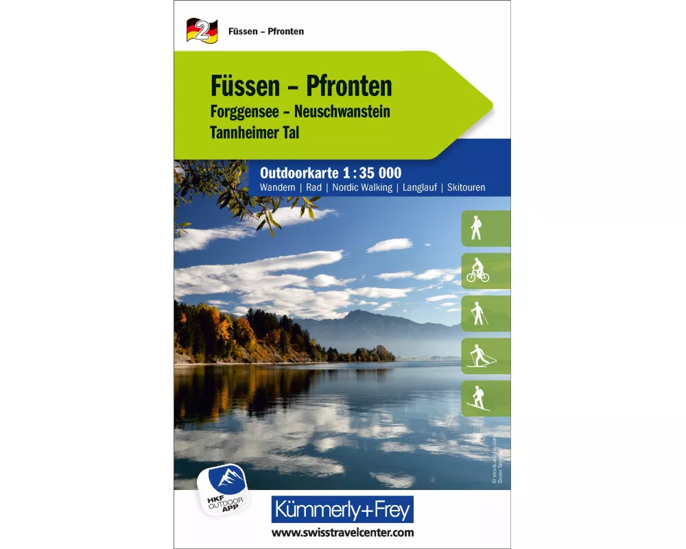 Kümmerly+Frey Outdoorkarte Deutschland 2 Füssen, Pfronten 1:35.000
