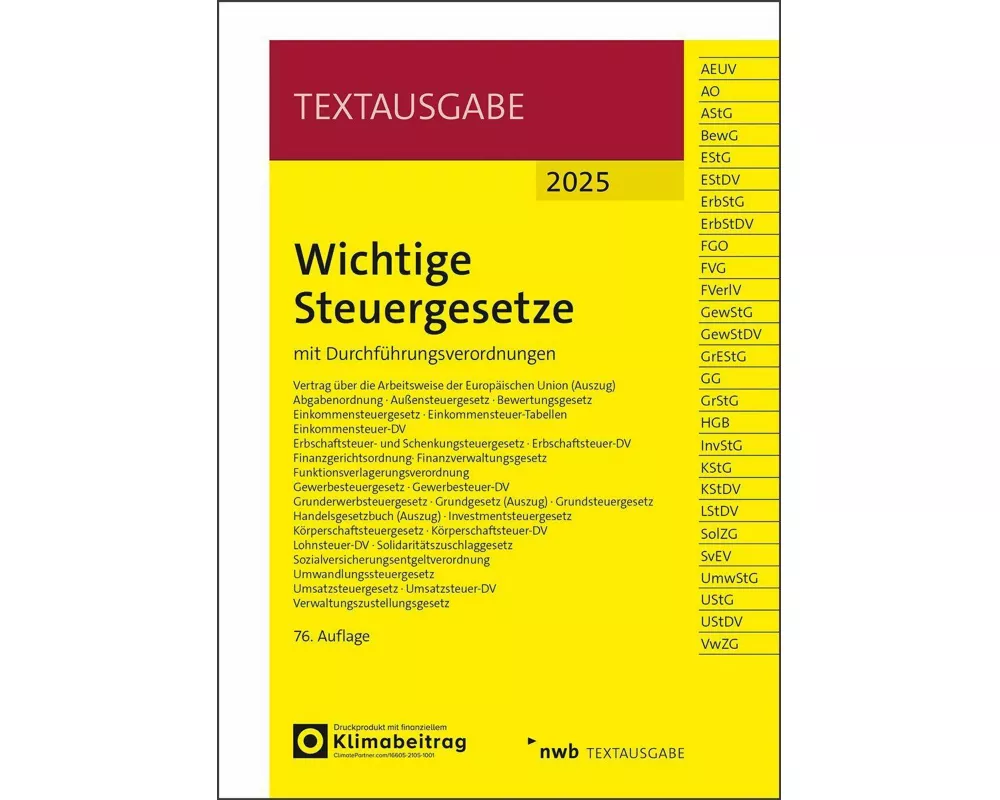 Wichtige Steuergesetze