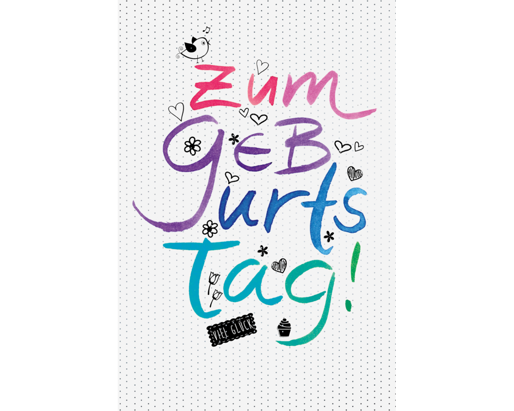 ABC Geburtstagskarte Handlettering 0163977 weiss B6