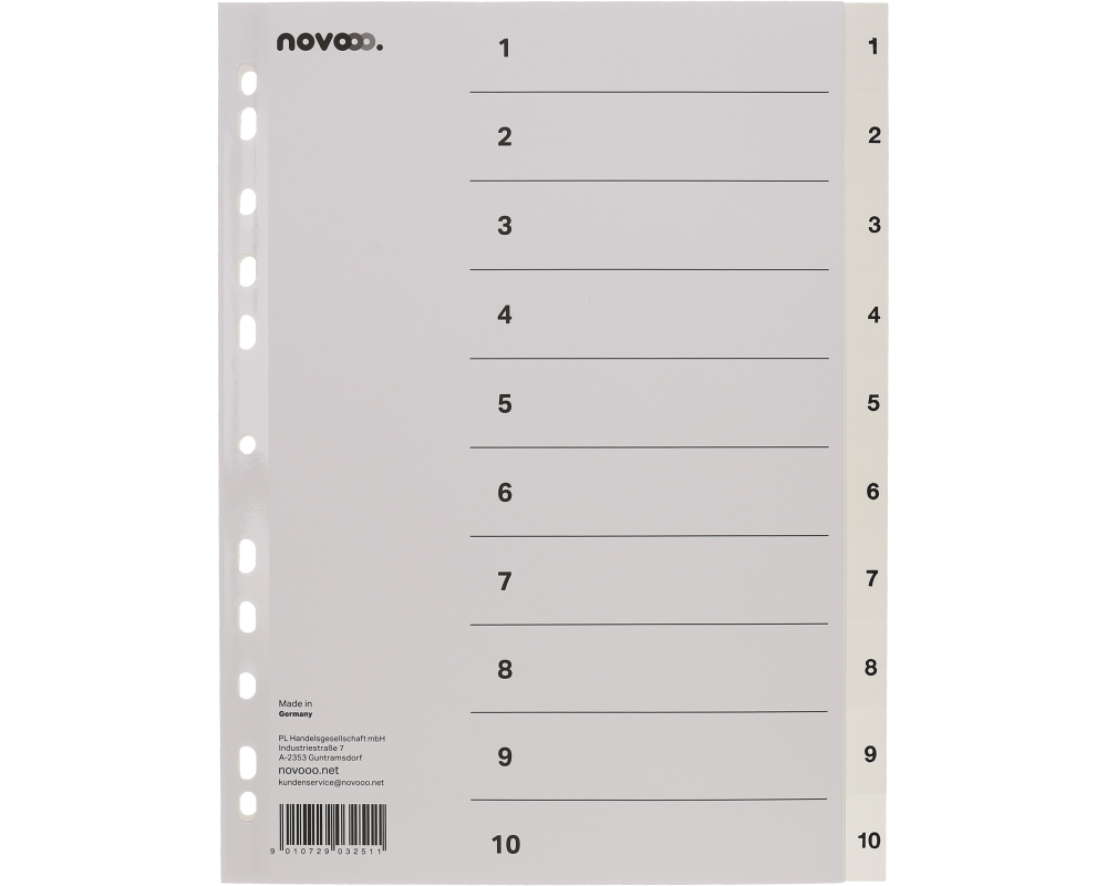 NOVOOO Register PP A4 40997 weiss 1-10