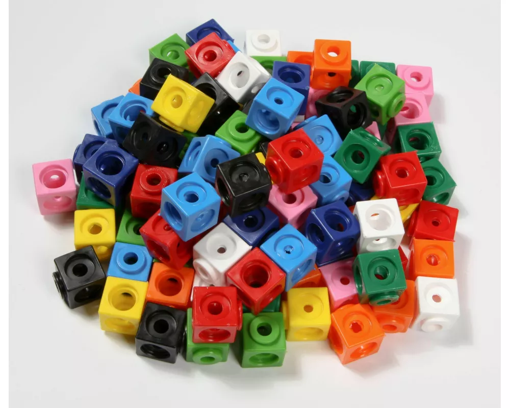 100 Steckwürfel 10-farbig 1,7cm