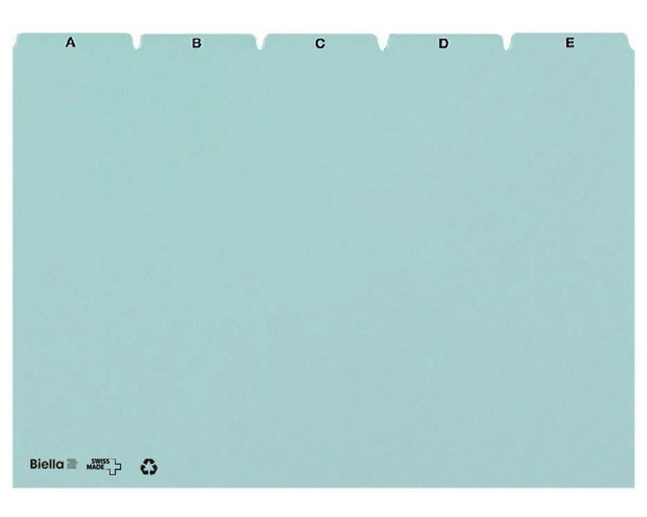 Biella Karteikarten A4 quer A-Z, 25-teilig, Blau