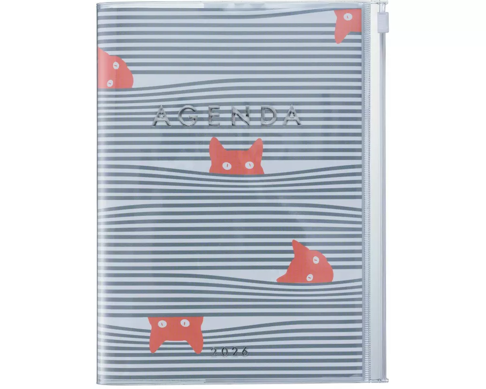 MARK'S 2025/26 Taschenkalender, A5 Cats // Gray