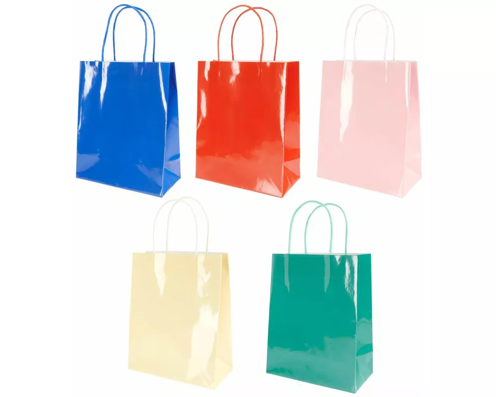 Papiertüten Set, Magic Rainbow, M, FSC MIX, 20 x 25 x 10,3 cm, 5 Stk, glänzend