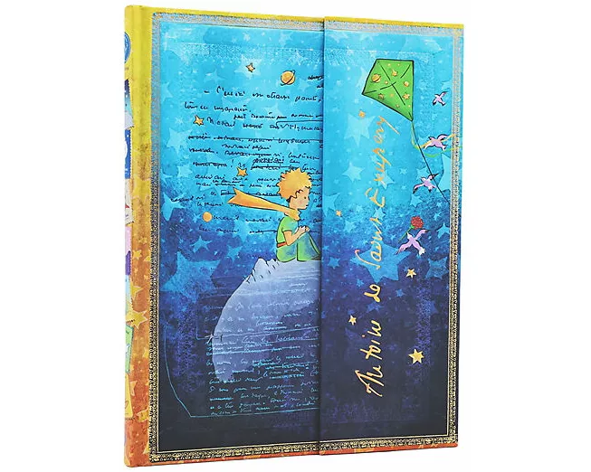 Saint-Exupery, The Little Prince (Embellished Manuscripts Collection) Ultra Lined Hardcover Journal (Wrap Closure)