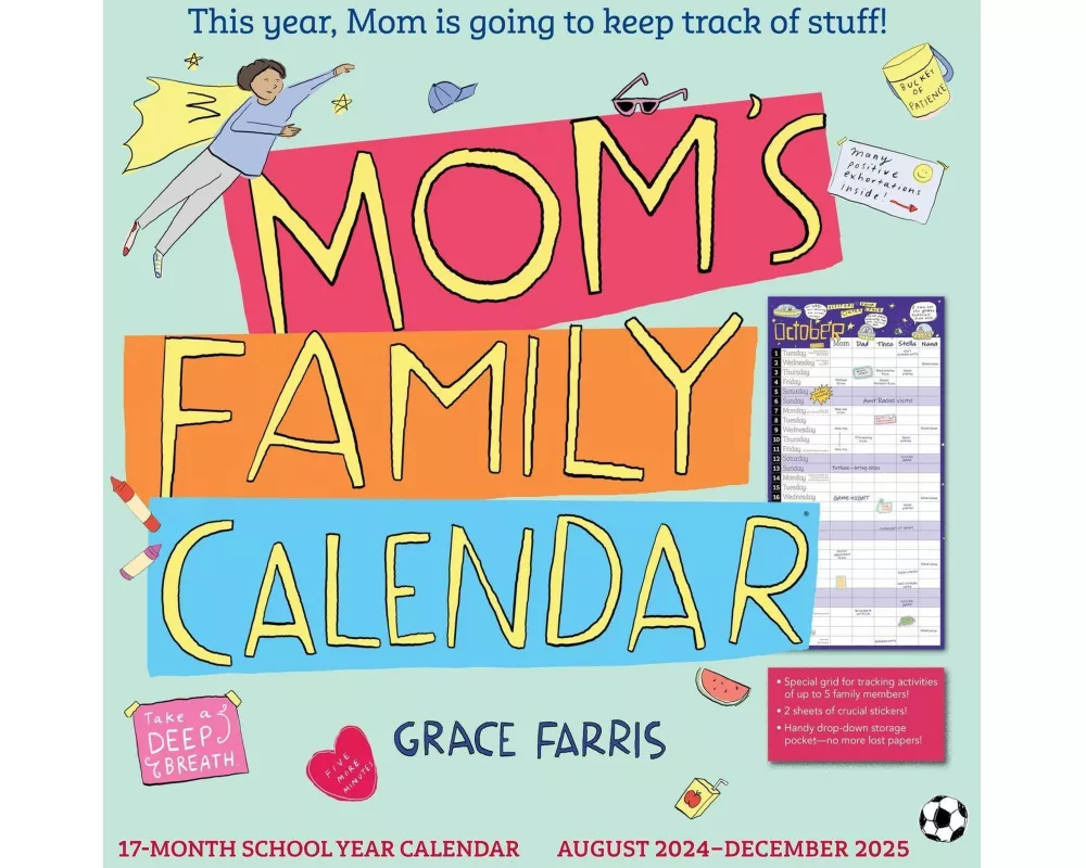 Mom's Family Wall Calendar 2024-2025