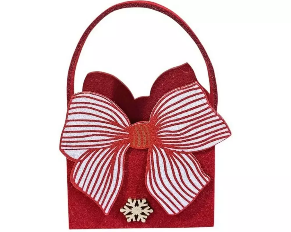 Dameco Tasche Xmas Schleife, Filz, 9 x 18 x 17 cm
