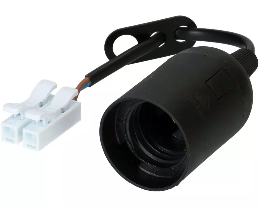 Max Hauri E27 Baustellenfassung mit Hebelklemmen - Schwarz