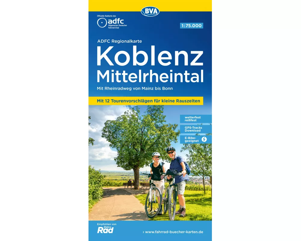 BVA ADFC Regionalkarte Koblenz Mittelrheintal 1:75.000