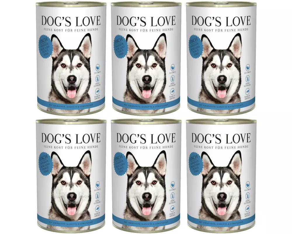 Dog's Love Nassfutter Adult Fisch, 6 x 400 g