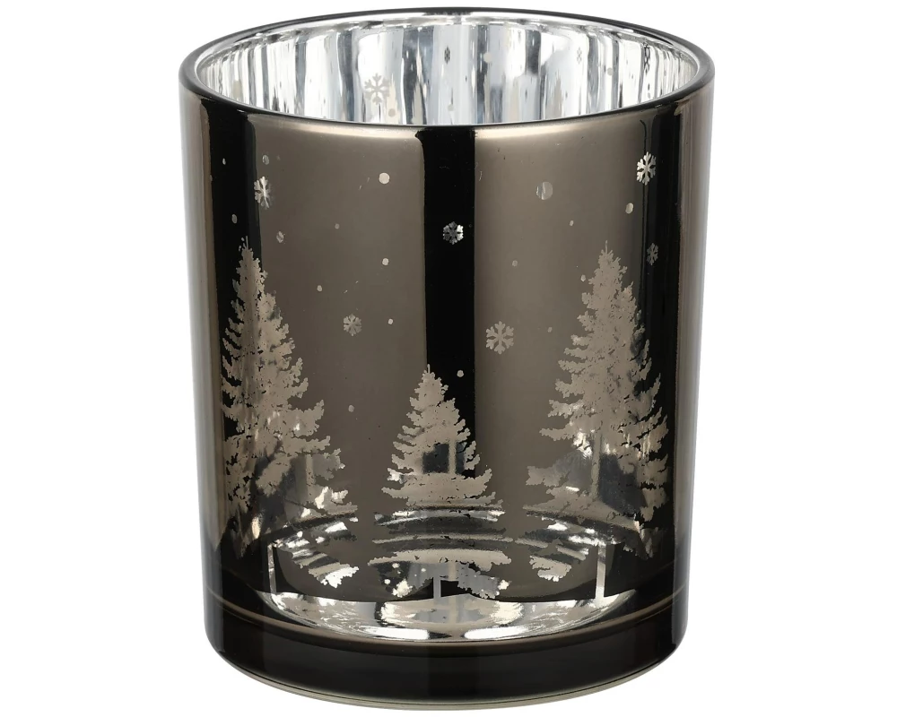EGLO Teelichthalter Windlicht Christmas Lukut 10 cm Braun, Glas