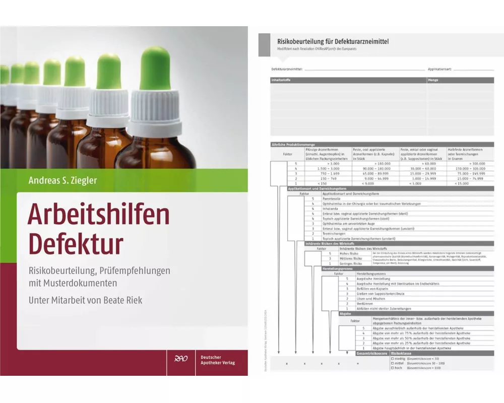 Arbeitshilfen Defektur mit Risikobeurteilungs-Block